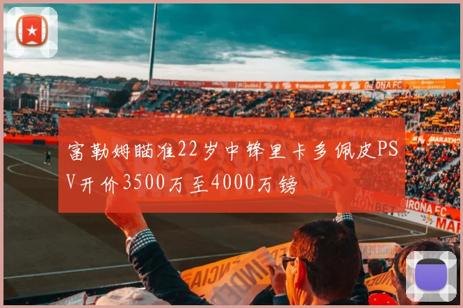 富勒姆瞄准22岁中锋里卡多佩皮PSV开价3500万至4000万镑